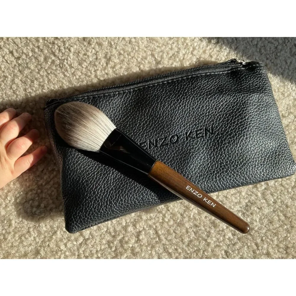 Enzo Walnut Natural Bristle Goat Hair Professional Makeup Brushes Set